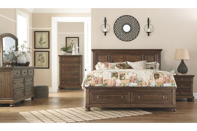 Signature Design by Ashley® Flynnter 2-Piece Medium Brown King Panel Bed Set-3
