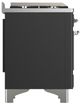Ilve® Majestic III 60" Graphite Matte Pro Style Dual Fuel Liquid Propane Range with Triple Glass Door and Chrome Trim-4