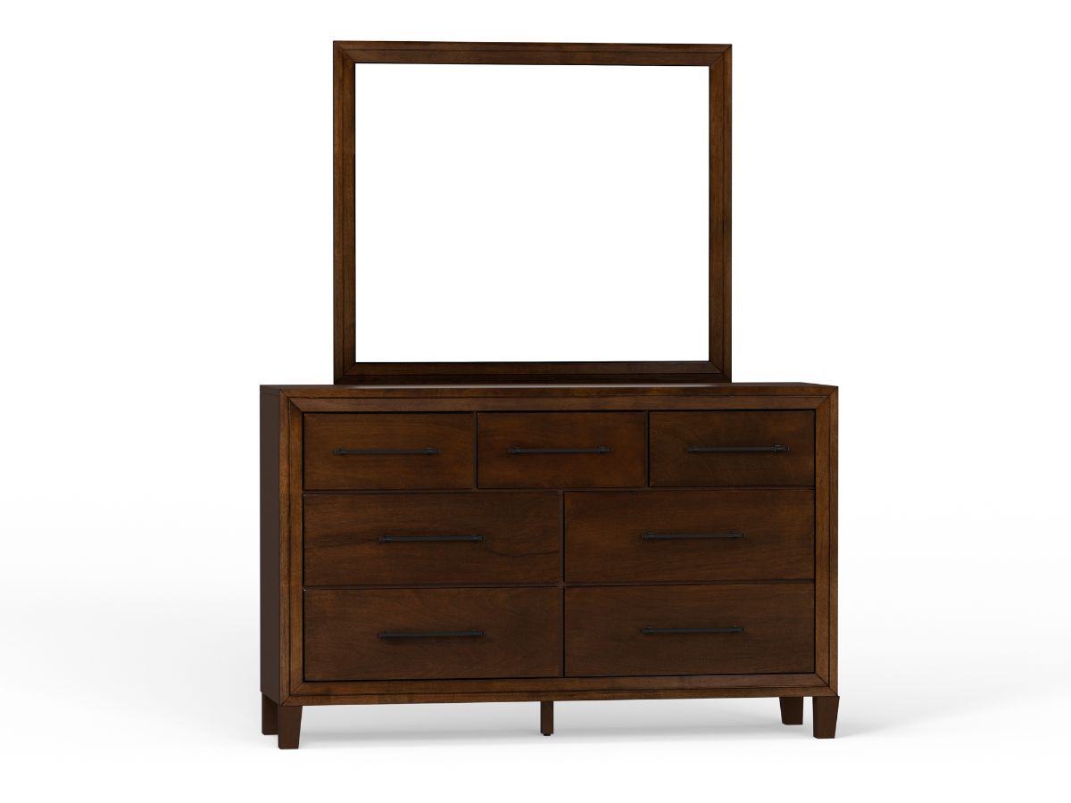 brown wood dresser with mirror Furniture of America Tay Cherry 2-piece Dresser and Mirror Set