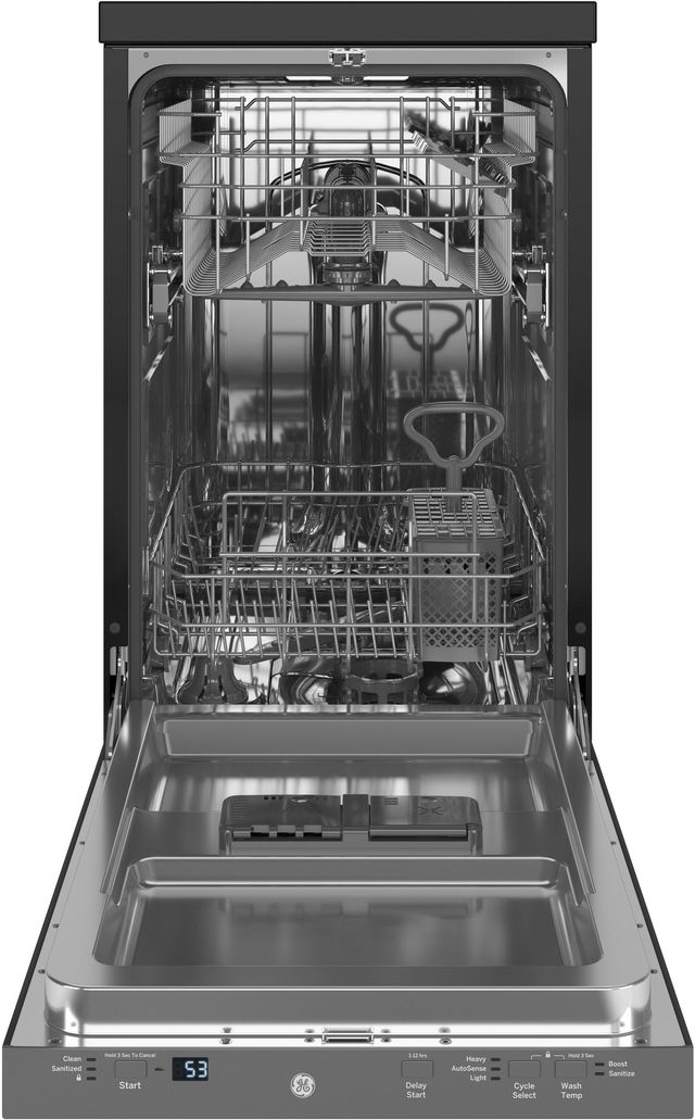 GE® 18" Stainless Steel Portable Dishwasher with Sanitize Cycle-2