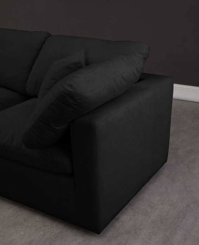 Meridian Furniture Plush Black Velvet Standard Cloud Modular Sofa-2