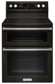 KitchenAid® 30" Black Stainless Steel Freestanding Electric Range-0