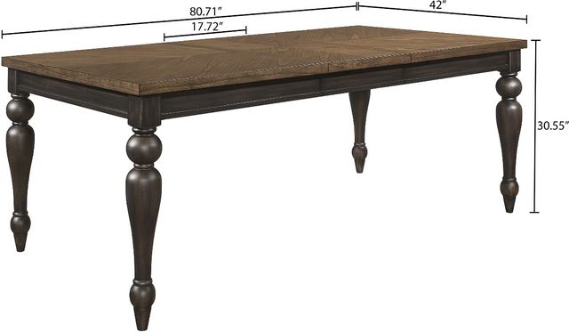 Crown Mark Hilara Brown Dining Table with Dark Brown Base-7