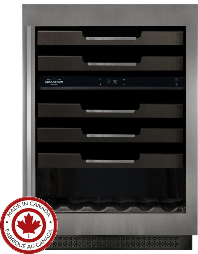 Marathon M4 Series 24” 5.3 Cu. Ft. Stainless Steel Under Counter Wine Cooler-0