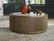 Signature Design by Ashley® Camdill White Round Cocktail Table with Light Brown Base-5