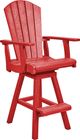 C.R. Plastic Generation Line Red Swivel Pub Chair-0