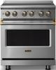 Viking® 5 Series 30" Stainless Steel Pro Style Induction Range with Brushed Brass Trim-0