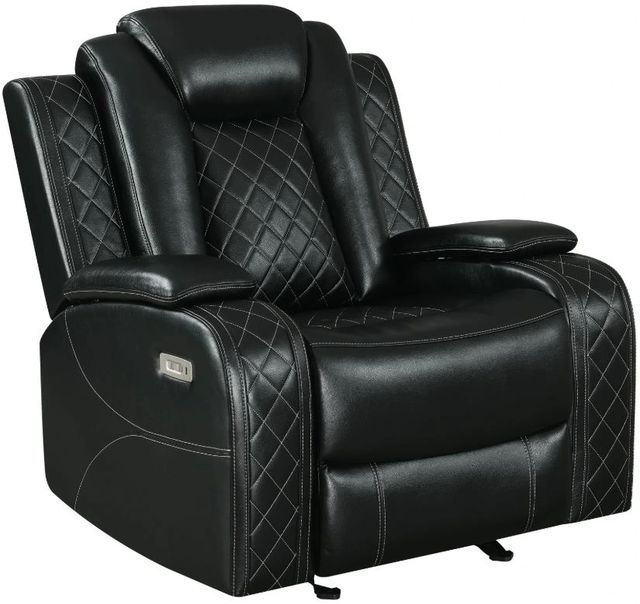 New Classic® Home Furnishings Orion II Black Power Glider Recliner-0