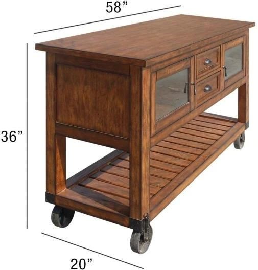 ACME Furniture Kadri Distressed Chestnut Kitchen Cart-2