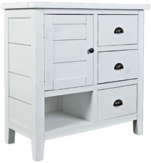 Jofran Inc. Artisan's Craft Distressed Weathered White Accent Chest-0