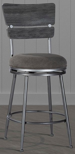 HH2 Home Melange Dakr Gray Wood Back Counter Stool-1