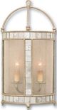 Currey & Company Corsica Harlow Silver Leaf Wall Sconce-0