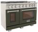 Kucht Professional KFX Series 48" Stainless Steel Pro Style Liquid Propane Gas Range with Olive Green Door and True Simmer Burners-1