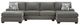 Signature Design by Ashley® Clarington 3-Piece Graystone U-Shape Sectional and Double Chaise-0