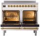 Ilve® Nostalgie II Noblesse 40'' Antique White Pro Style Induction Range with Brass Trim-2
