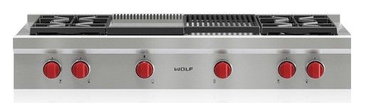 Wolf® 48" Liquid Propane Stainless Steel Rangetop
