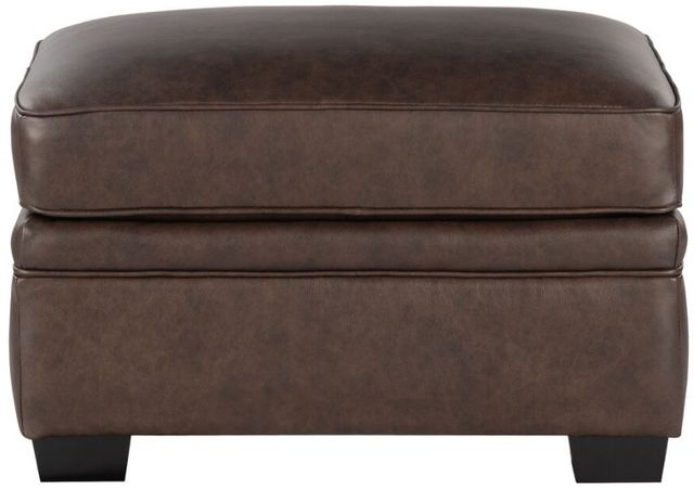 Leather Italia™ Cambria Dalton Brown Chestnut Ottoman-0