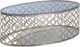 Decor-Rest® Furniture LTD Quatrefoil Glass Top Coffee Table with Pewter Base-0