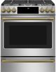 Café™ Brushed Brass Front Control Gas Knobs and Handle Kit-2