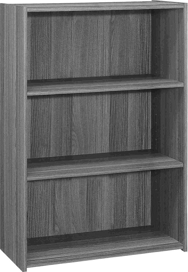 Monarch Specialties Inc. 36"H Grey 3 Shelves Bookcase-2