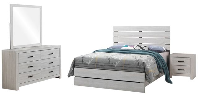 Coaster® Brantford 4-Piece Coastal White Queen Panel Bedroom Set-0