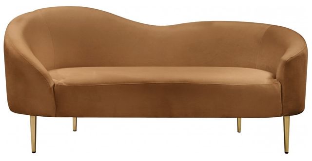 Meridian Furniture Ritz Saddle Velvet Loveseat-1