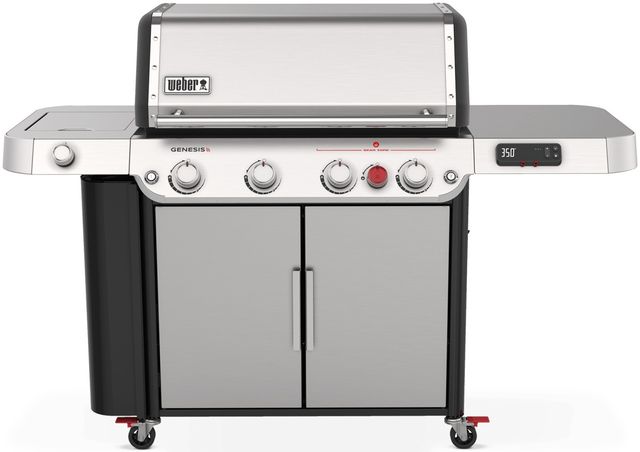 Weber® Genesis 4-Burner Stainless Steel Smart Freestanding Liquid Propane Grill-0