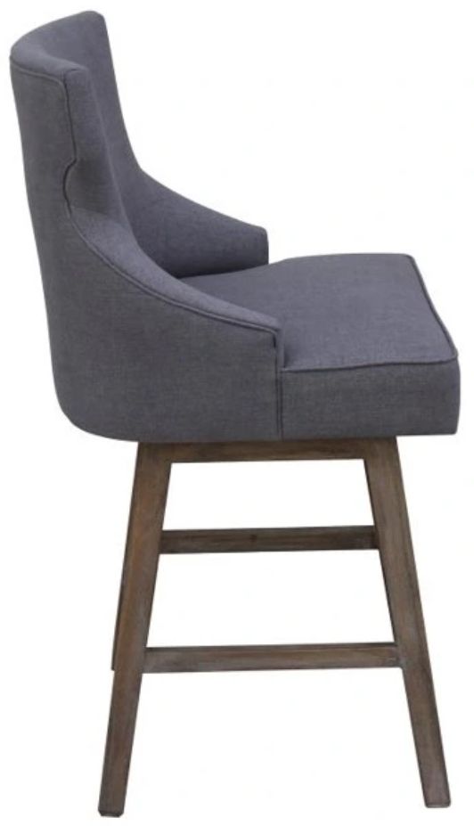 Nest Home Collections Lacey Barbury Stone/Black Swivel Counter Stool-3