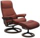 Stressless® by Ekornes® Customizable View Small Manual Recliner and Ottoman with Signature Base-0