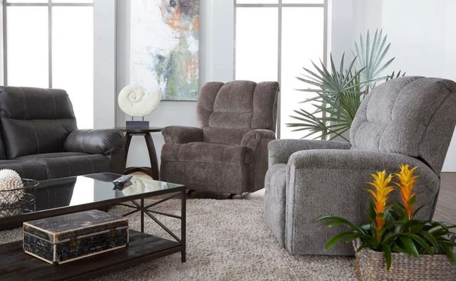 Hughes Furniture® 500 Lewis Smoke Rocker Manual Recliner-1