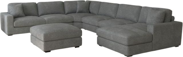 Elements International Arizona 7-Piece Steno Charcoal Right-Arm Facing Sectional and Chaise-0
