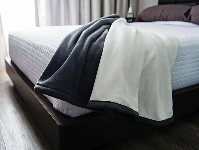 Couverture double 100% molleton de polyester 200 g/m² gris ciment Zenima®-0