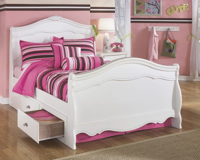 Signature Design by Ashley® Exquisite White Youth Twin Sleigh Storage Bed-1