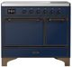 Ilve® Majestic III 40" Midnight Blue Pro Style Induction Range with Solid Door and Burnished Trim-0