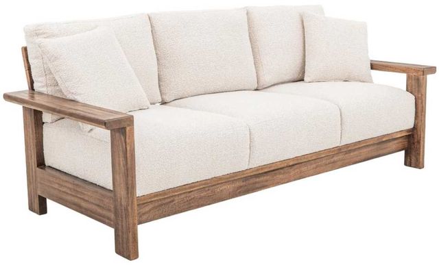 International Furniture Direct Duna Lacquer Brown/Pearl Upholstered Sofa-0