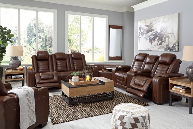 Signature Design by Ashley® Backtrack 2-Piece Chocolate Living Room Set with Power Reclining Sofa-3