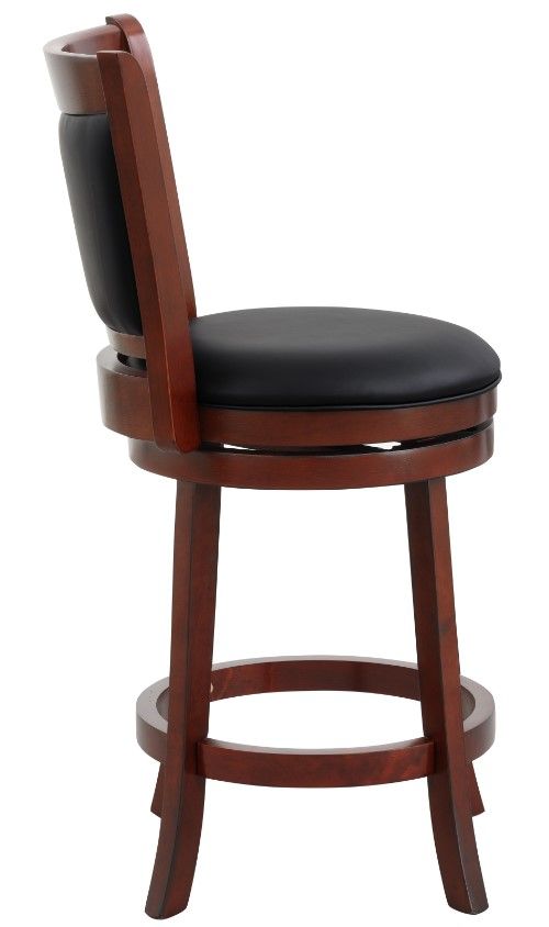 Homelegance® Shapel Black/Dark Cherry Swivel Counter Height Chair-3