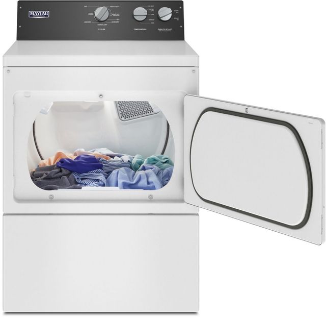 Maytag® 7.4 Cu. Ft. White Commercial Grade Residential Gas Dryer -2