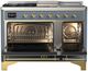 Ilve® Majestic III 48" Blue Gray Pro Style Dual Fuel Natural Gas Range with 5 Black Brass Burners and Brass Trim-1