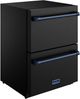 Thor Kitchen Gordon Ramsay Collection 24” 5.4 Cu. Ft. Anti-Fingerprint Black Built-In or Freestanding Under the Counter Refrigerator Drawer with Blue Handle-2