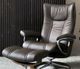 Stressless® by Ekornes® Customizable Wing Medium Manual Recliner and Ottoman with Signature Base-1