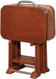 Powell® Delta 5-Piece Dark Cherry Tray Table Set-3
