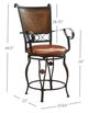Powell® Beatrix Bronze/Rust Big And Tall Armed Counter Stool-2