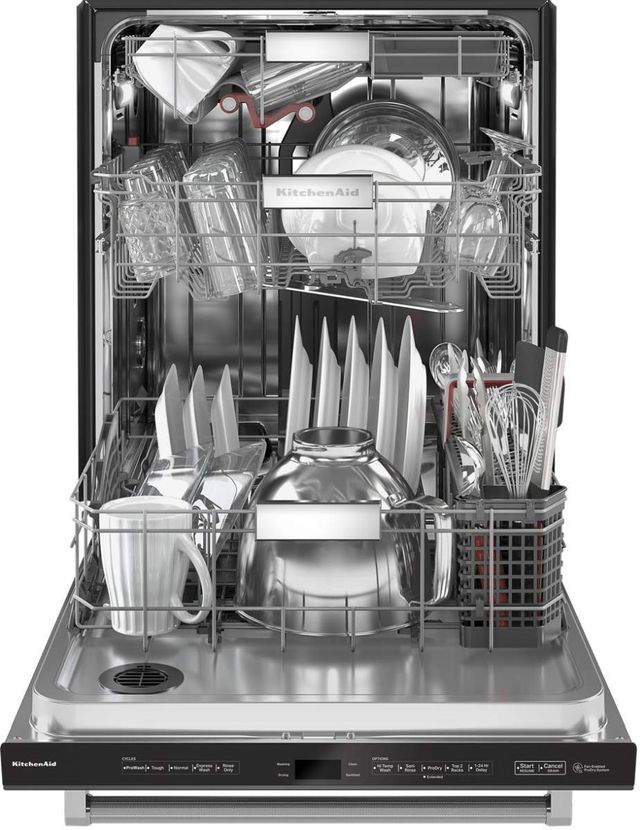 KitchenAid® 24" PrintShield™ Black Stainless Steel Top Control Built In Dishwasher-2