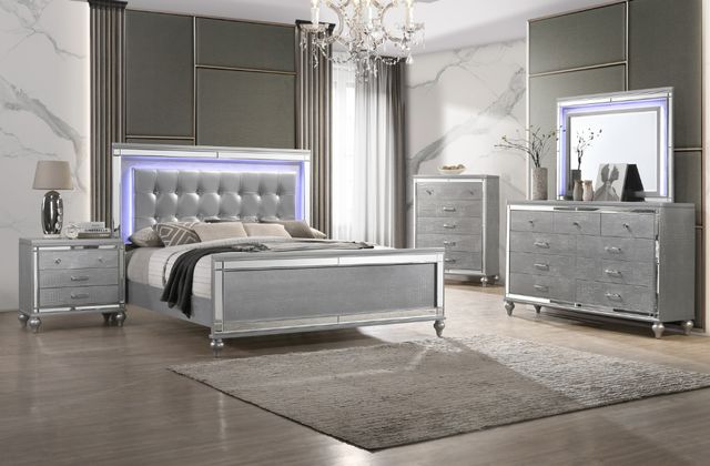 New Classic® Home Furnishings Valentino 4-Piece White California King Panel Bedroom Set-1