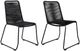 Armen Living Shasta 2-Piece Black Rope/Steel Outdoor Dining Side Chair Set-0