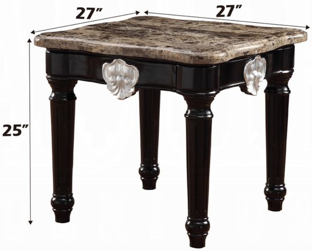 ACME Furniture Ernestine Brown Top End Table with Black Base-2