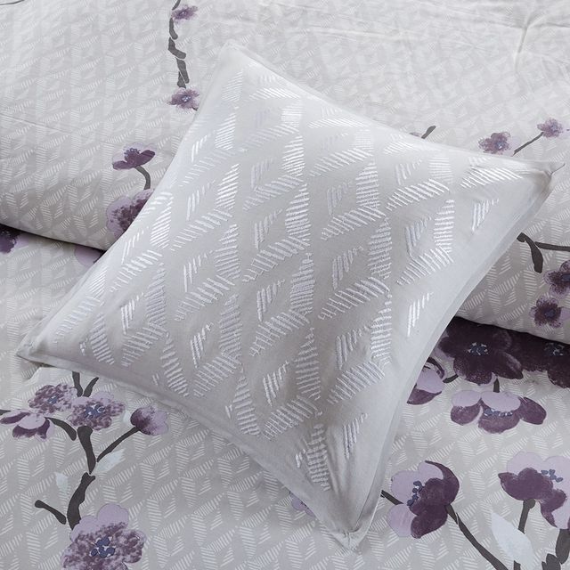 Olliix by Madison Park 8 Piece Purple Queen Holly Cotton Comforter Set-4