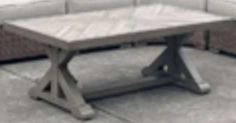 Signature Design by Ashley® Laguna Heights Beige Aluminum/Porcelain Outdoor Cocktail Table-2