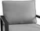 Armen Living Cayman Black/Dark Gray Aluminum/Fabric Outdoor Swivel Glider Chair-4